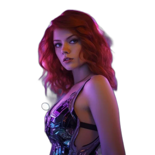 dress, jacket, robot, cyberpunk transparent PNG cut-out