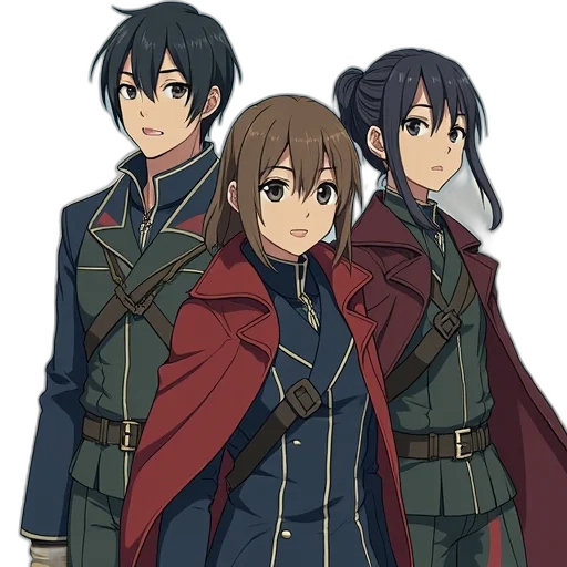staff, jacket, sword, crown transparent PNG cut-out