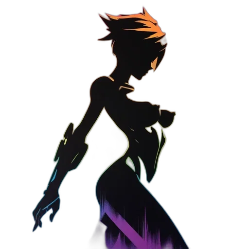 dress, robot, staff, weapon transparent PNG cut-out
