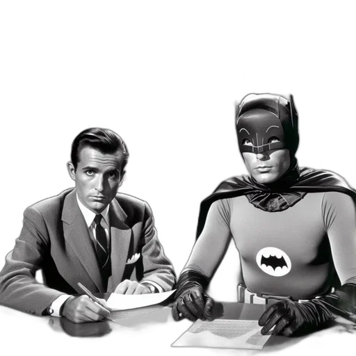 comic book art, two, men, one transparent PNG cut-out