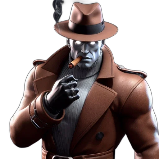 mask, hat, jacket, staff transparent PNG cut-out