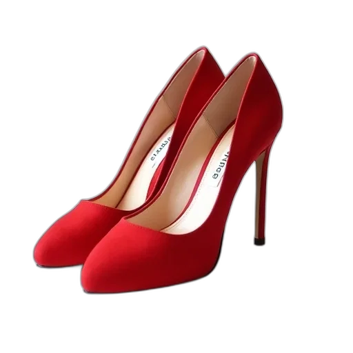 shoes, 3d render, red, pair transparent PNG cut-out