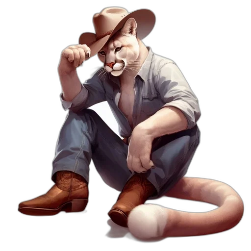 jacket, hat, staff, animal transparent PNG cut-out