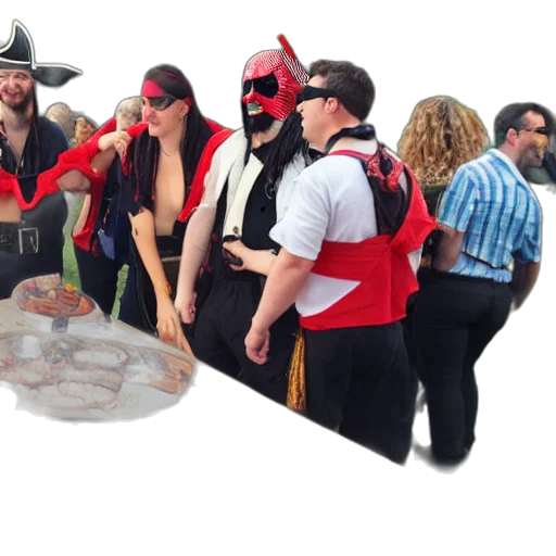 colleagues, having, pirate, themed transparent PNG cut-out
