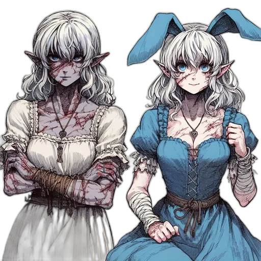 dress, concept art, fantasy art, anime transparent PNG cut-out