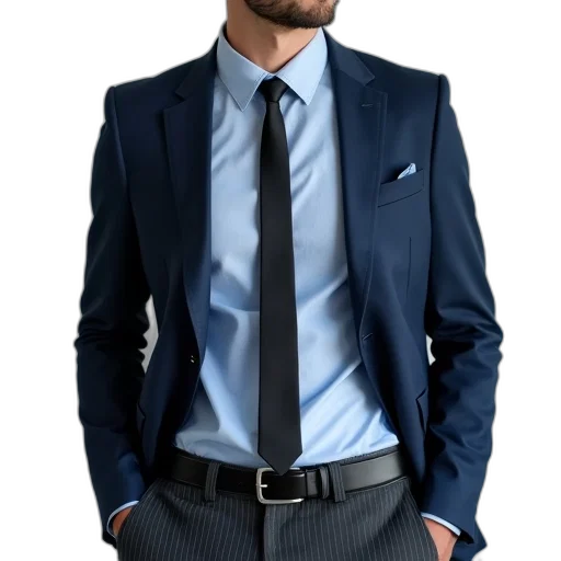 jacket, staff, face, photorealistic transparent PNG cut-out
