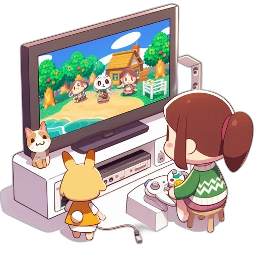 furniture, animal, staff, pixel art transparent PNG cut-out
