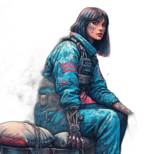 jacket, cyberpunk, concept art, comic book art transparent PNG cut-out
