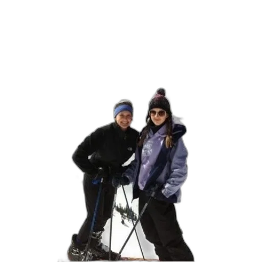 staff, jacket, umbrella, snow transparent PNG cut-out
