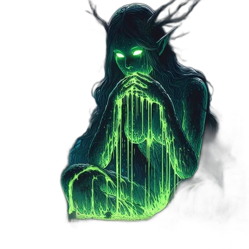 creature, mask, jacket, staff transparent PNG cut-out