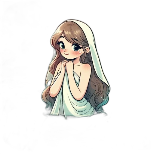 dress, jewelry, hair, creature transparent PNG cut-out