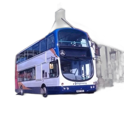 3d render, photorealistic, concept art, double-decker transparent PNG cut-out