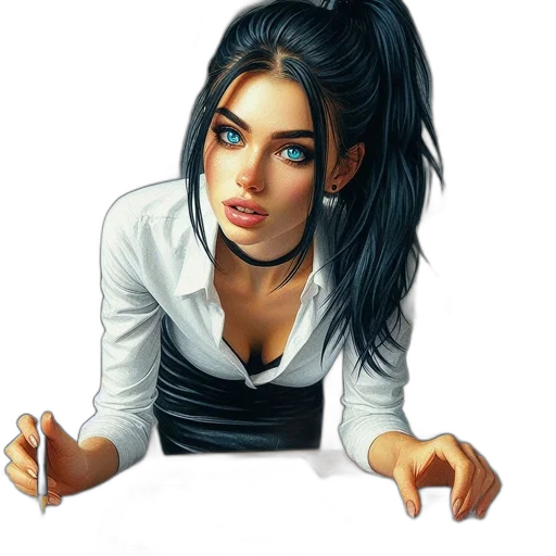 jewelry, face, staff, photorealistic transparent PNG cut-out
