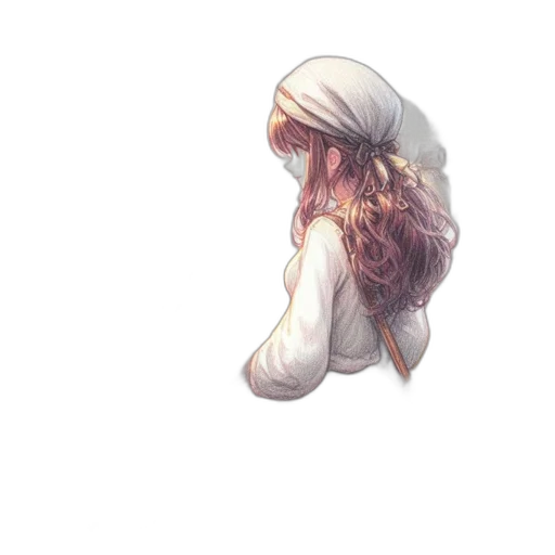 dress, hair, face, hat transparent PNG cut-out