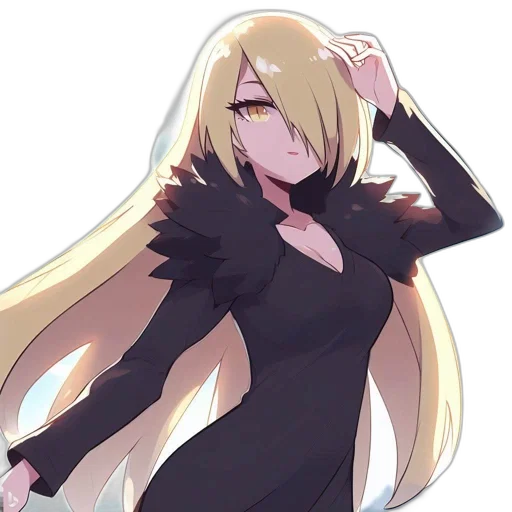 dress, staff, hair, jacket transparent PNG cut-out