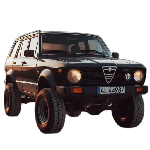 car, photorealistic, 3d render, old transparent PNG cut-out