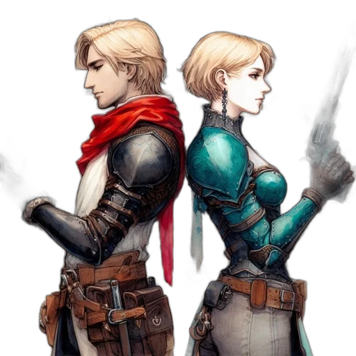 concept art, comic book art, fantasy art, watercolor transparent PNG cut-out