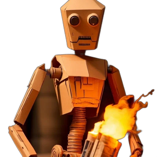 robot, staff, weapon, jacket transparent PNG cut-out