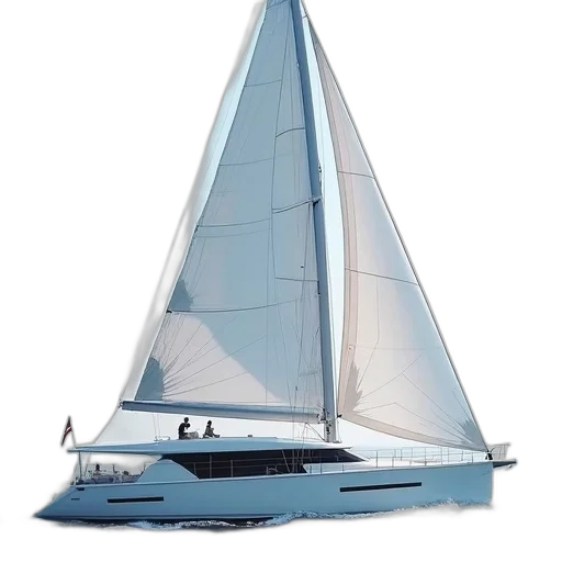 3d render, photorealistic, modern, sailboat transparent PNG cut-out