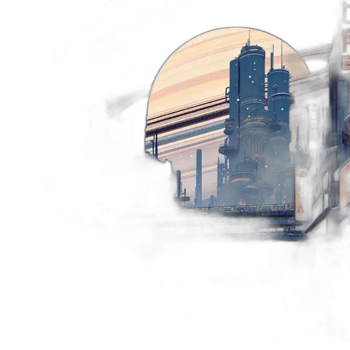 robot, building, mask, car transparent PNG cut-out