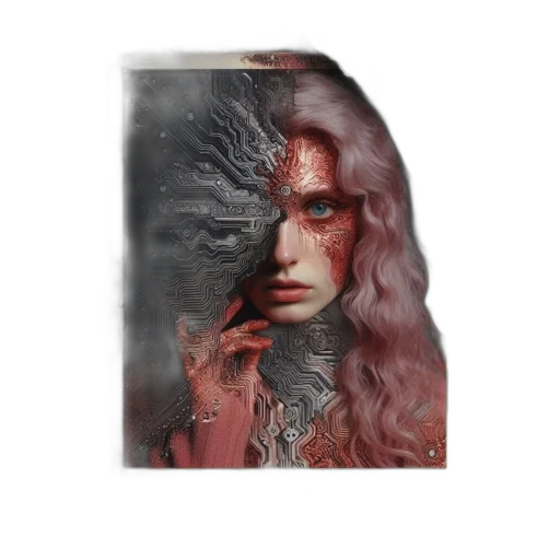 hair, mask, face, jacket transparent PNG cut-out