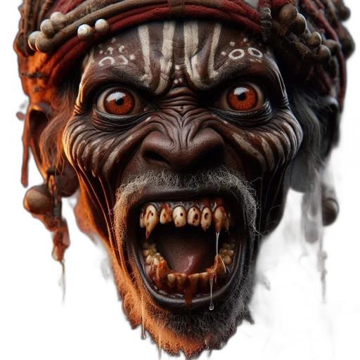 face, mask, creature, staff transparent PNG cut-out