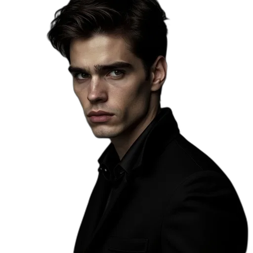 face, jacket, hair, staff transparent PNG cut-out