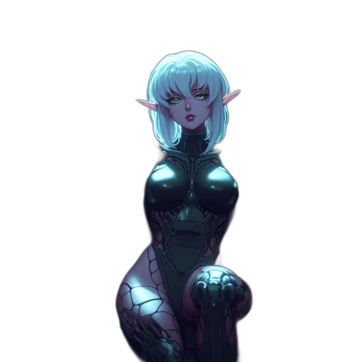 robot, dress, creature, staff transparent PNG cut-out