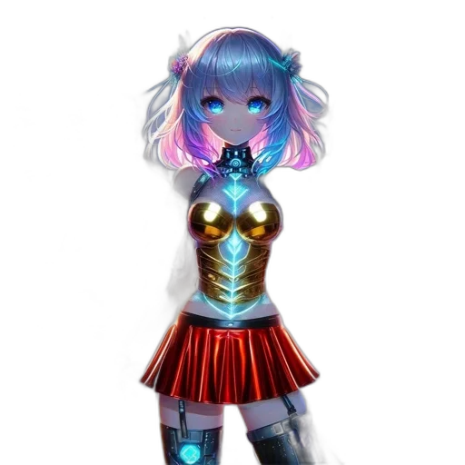 robot, dress, staff, weapon transparent PNG cut-out