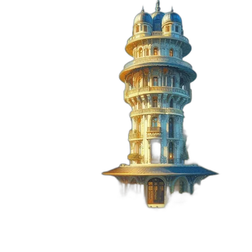 building, crown, concept art, 3d render transparent PNG cut-out
