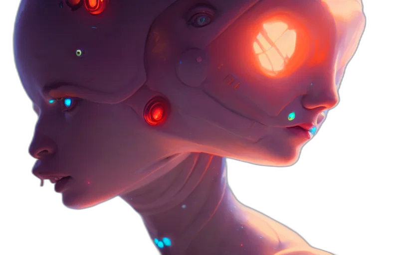 robot, creature, face, mask transparent PNG cut-out