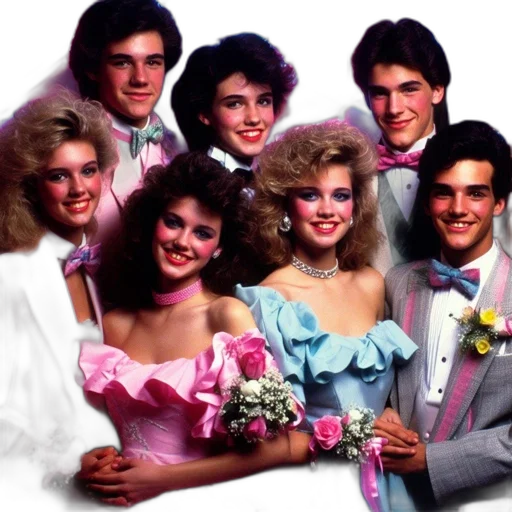 teenagers, vibrant, 80s, fashion transparent PNG cut-out