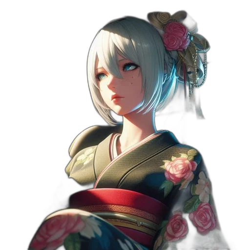 dress, staff, face, weapon transparent PNG cut-out