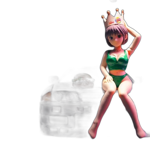 dress, crown, robot, 3d render transparent PNG cut-out