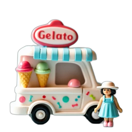car, food, 3d render, pastel transparent PNG cut-out