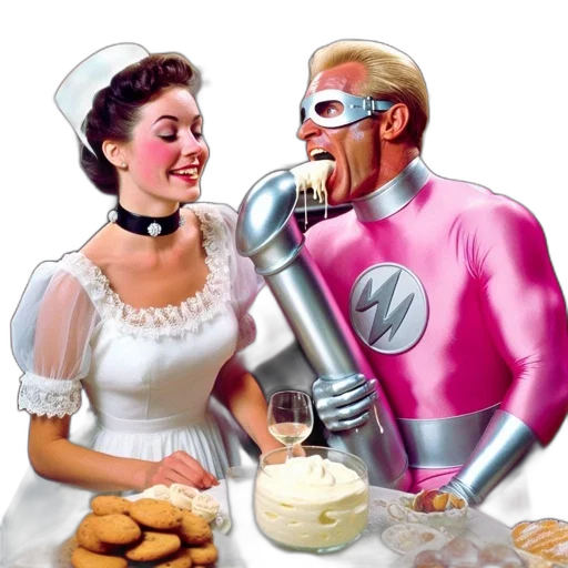 robot, food, comic book art, concept art transparent PNG cut-out