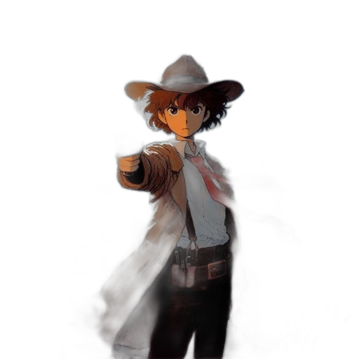 staff, hat, jacket, weapon transparent PNG cut-out