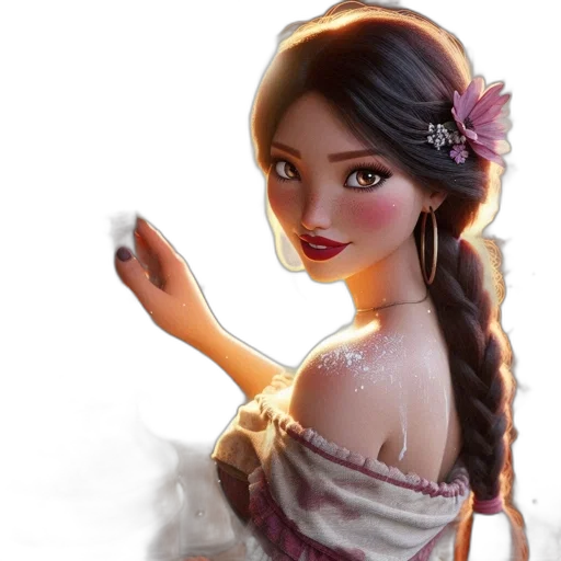 dress, jewelry, staff, face transparent PNG cut-out