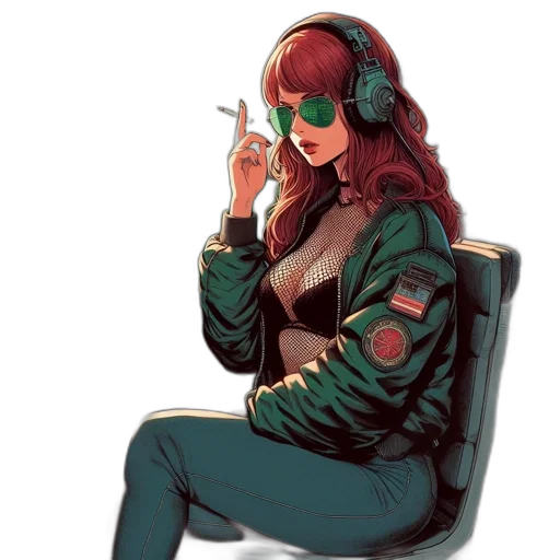 jacket, weapon, mask, cyberpunk transparent PNG cut-out