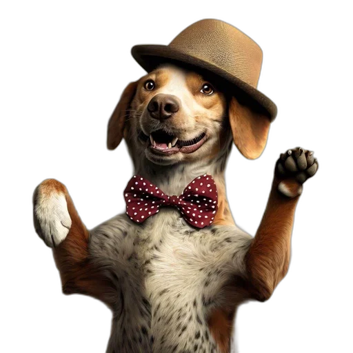 hat, animal, staff, photorealistic transparent PNG cut-out