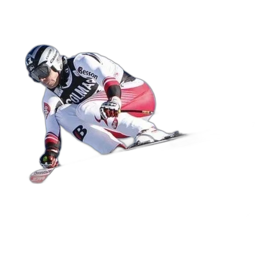photorealistic, skier, mid-air, word transparent PNG cut-out