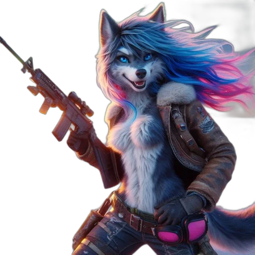 weapon, staff, jacket, animal transparent PNG cut-out