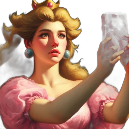crown, dress, face, concept art transparent PNG cut-out