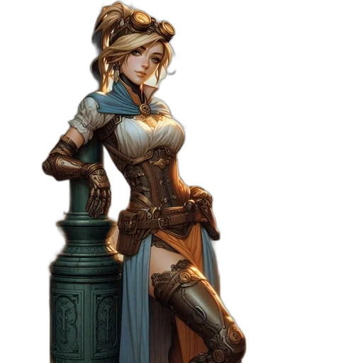 dress, staff, fantasy art, concept art transparent PNG cut-out