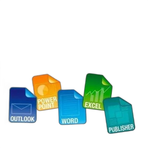 3d render, colorful, microsoft, office transparent PNG cut-out
