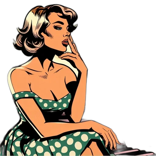 dress, jewelry, comic book art, cartoon transparent PNG cut-out