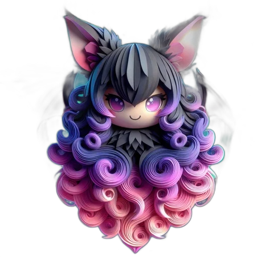 hair, creature, mask, staff transparent PNG cut-out