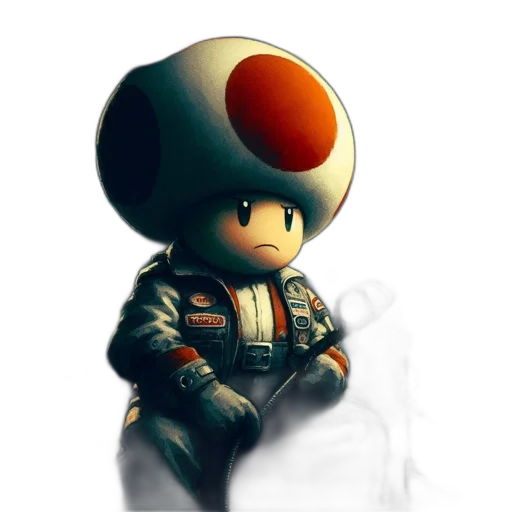 robot, jacket, hat, staff transparent PNG cut-out