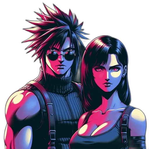 cyberpunk, comic book art, concept art, pixel art transparent PNG cut-out