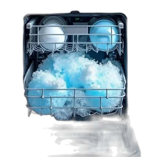 blue, dishwasher, automatic, water transparent PNG cut-out